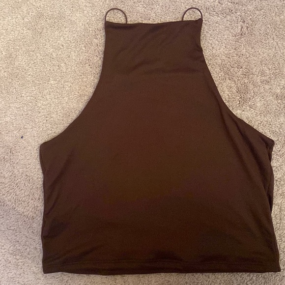 brown tank crop top, size medium - Picture 3 of 4